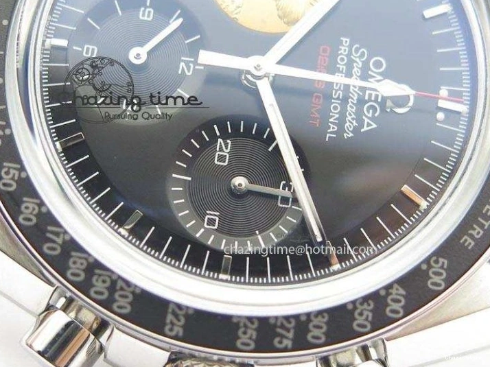 0524 Effortless Speedmaster Apollo 11 On SS Bracelet Manual Winding Chrono Movement 8225